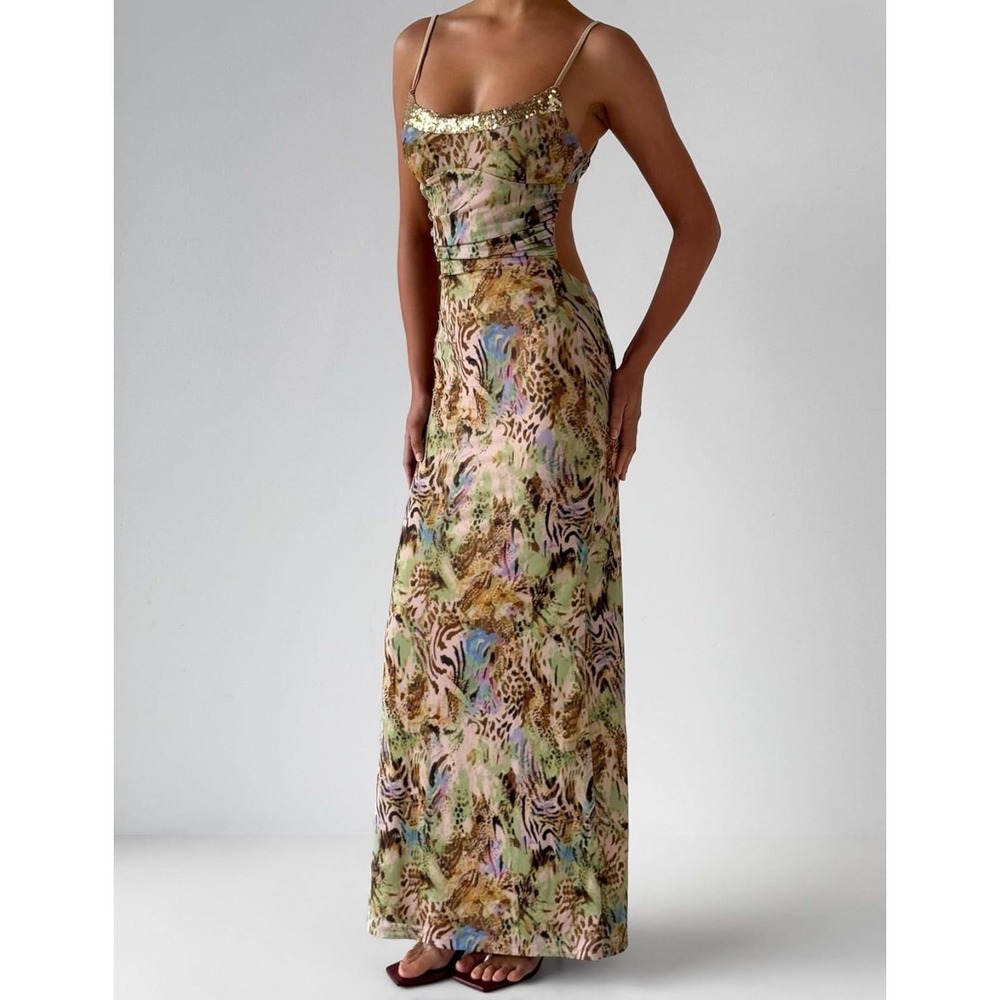 89.-   Tiger Mist Women's Elysium Maxi Dress with Sequin Trim Neckline